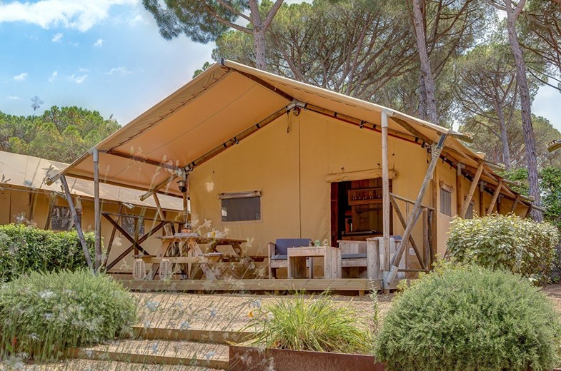 Safaritenten met badkamer op 5* camping Safaritenten met badkamer op 5* camping