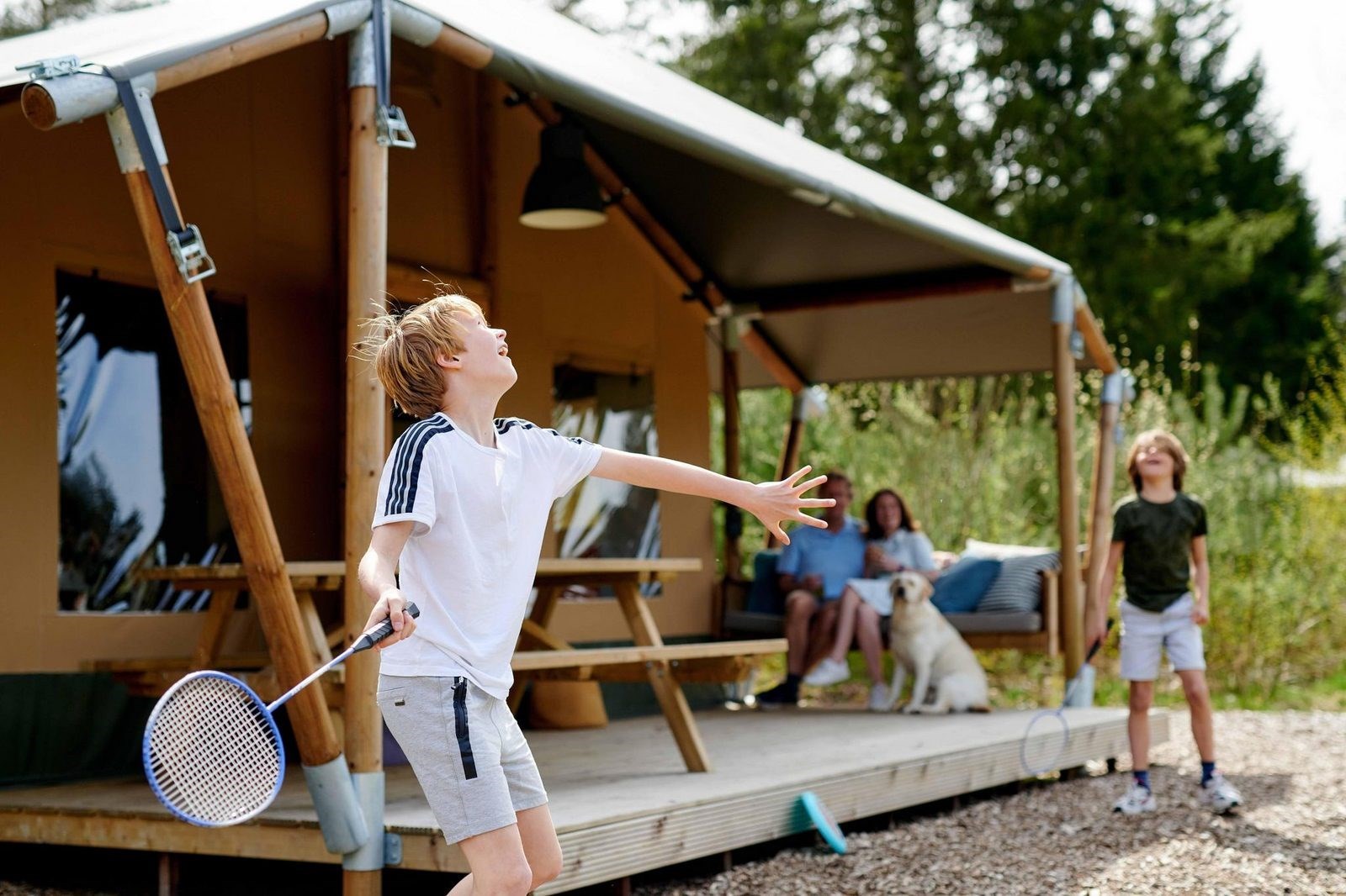 Safaritent met badkamer op een 5 sterren camping op de Veluwe