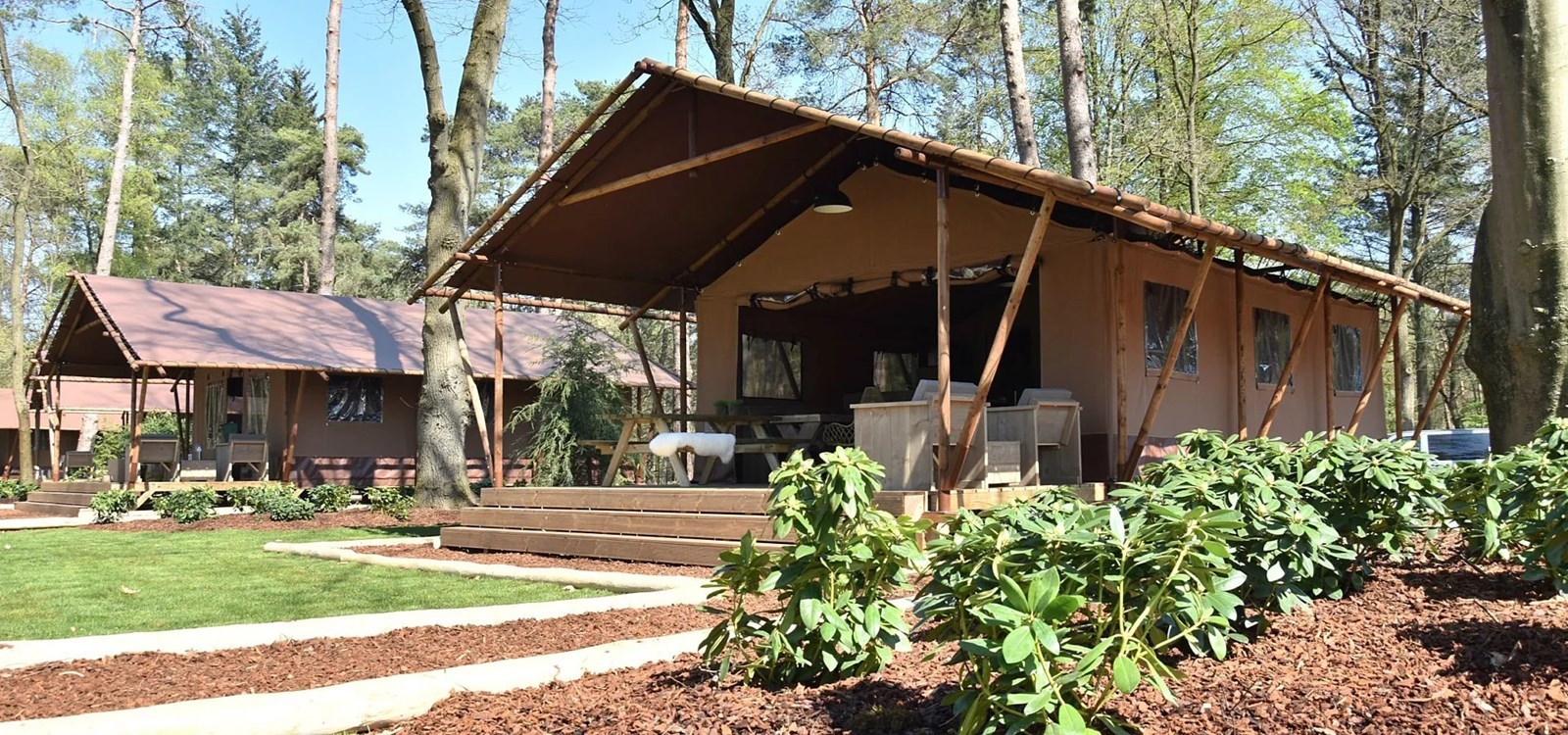 Grote Safaritent tussen de bomen