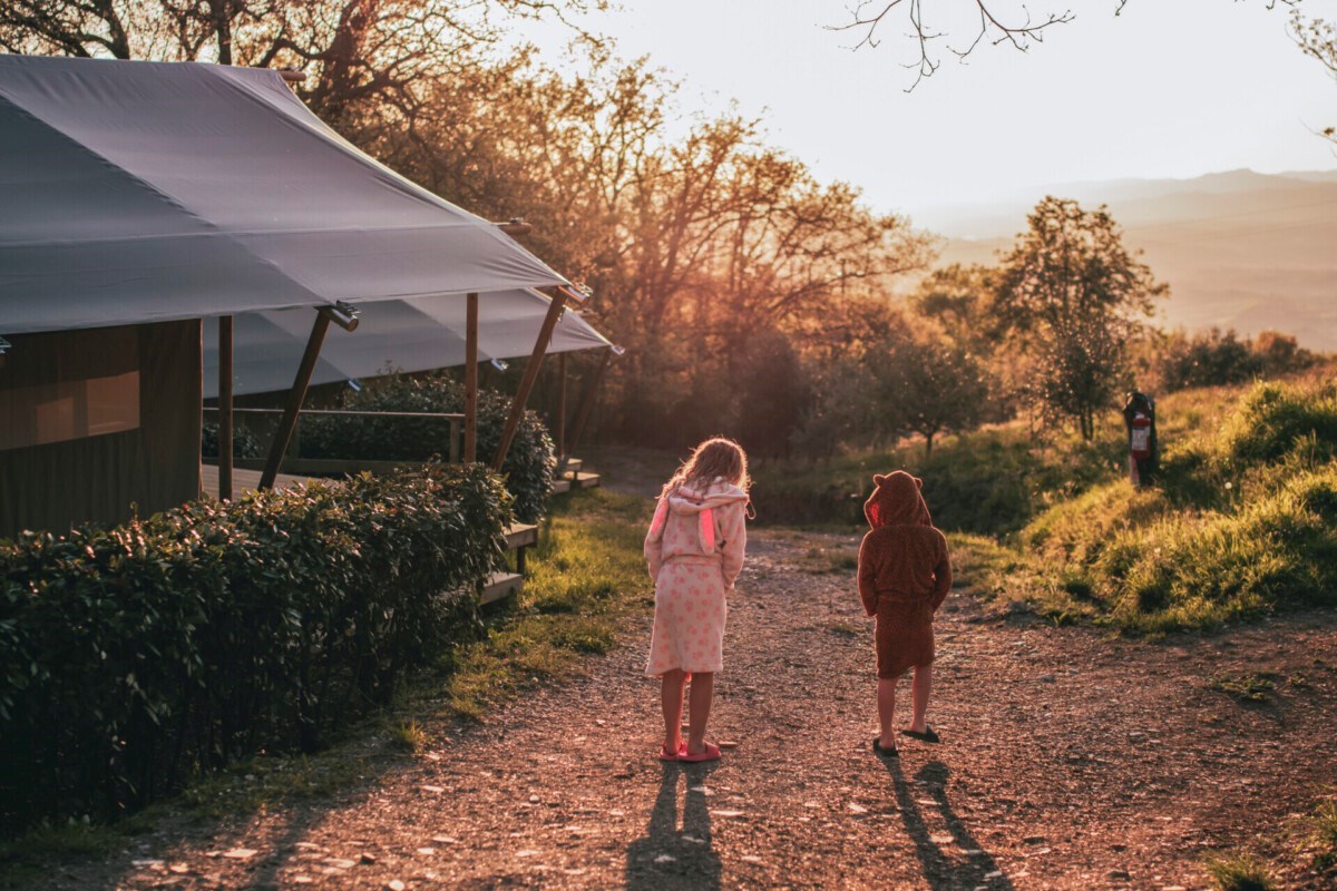 Safaritent met eigen badkamer in Toscane