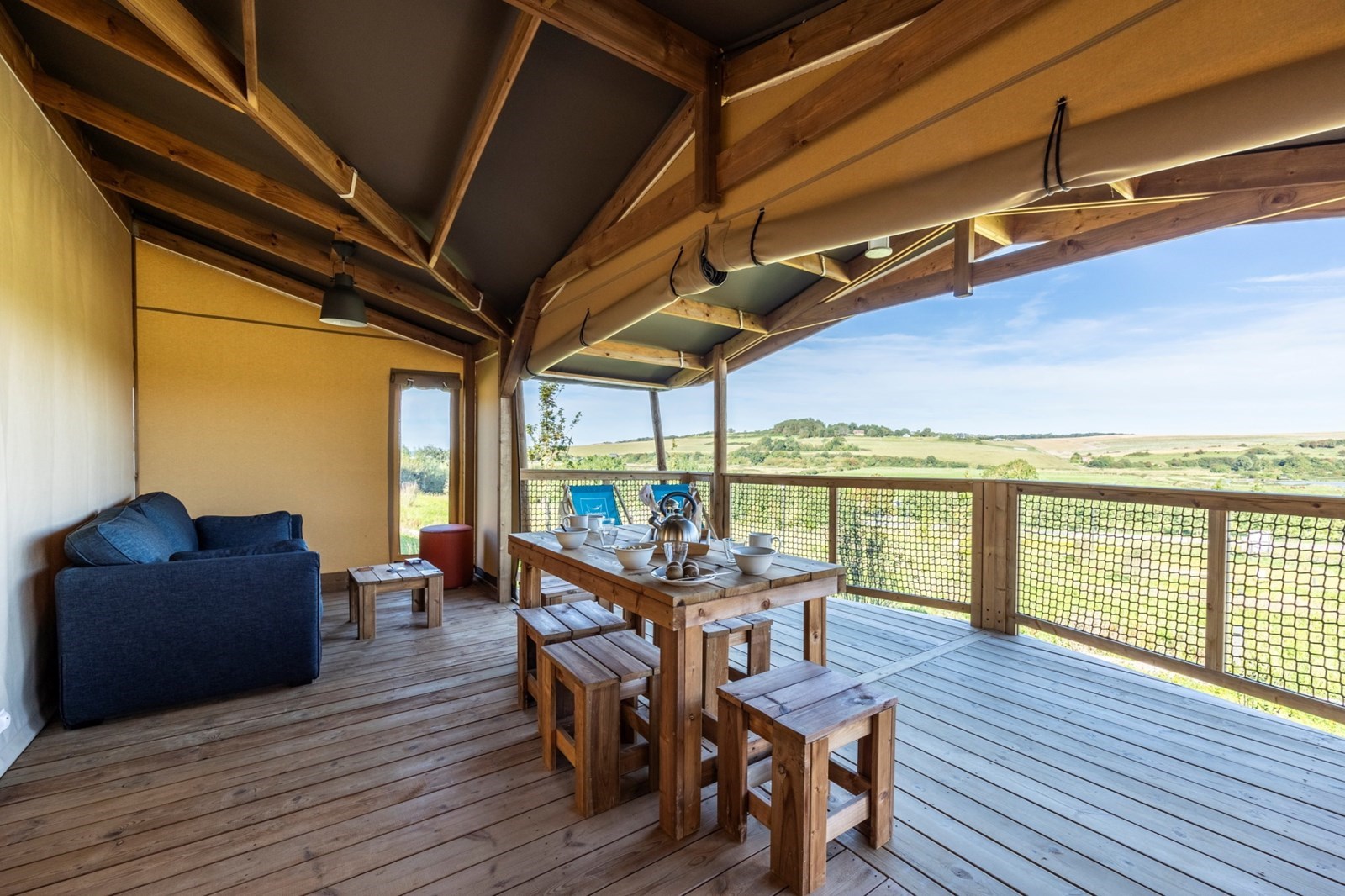 Safaritent met badkamer in Normandie